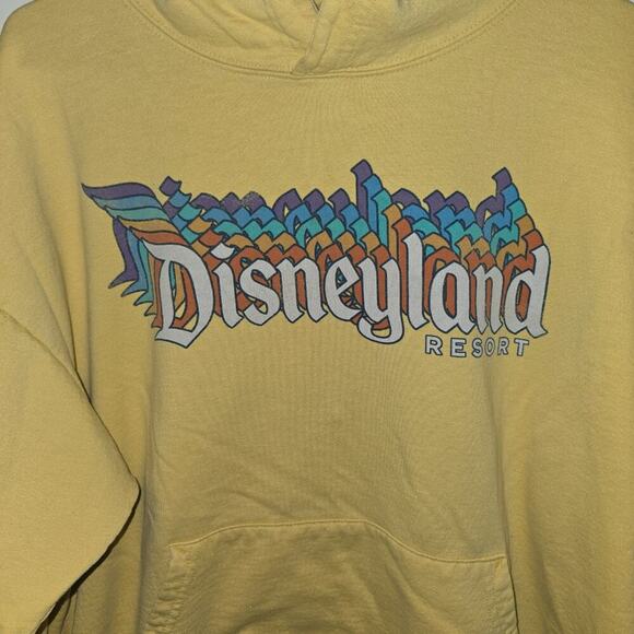 Disneyland Resort Hoodie Sweatshirt Unisex Retro Vintage Yellow - Picture 5 of 5